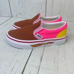 Vans Classic‎ Slip-On Shoes Custom Flame Design